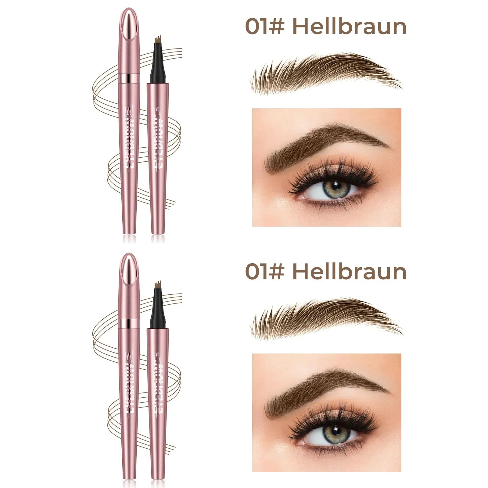 🎁✨Wasserfester Micro-Fork Augenbrauenstift, langanhaltende Brownen-Pen für natürliche, haarähnliche Striche