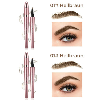 🎁✨Wasserfester Micro-Fork Augenbrauenstift, langanhaltende Brownen-Pen für natürliche, haarähnliche Striche