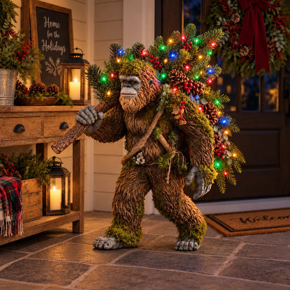🎄 Woodland Sasquatch – Lighted Christmas Porch Decor