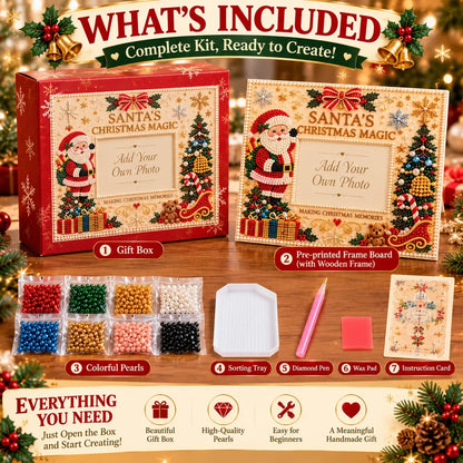 🎄❤️ DIY Christmas Pearl Art Photo Frame – Create Memories Together