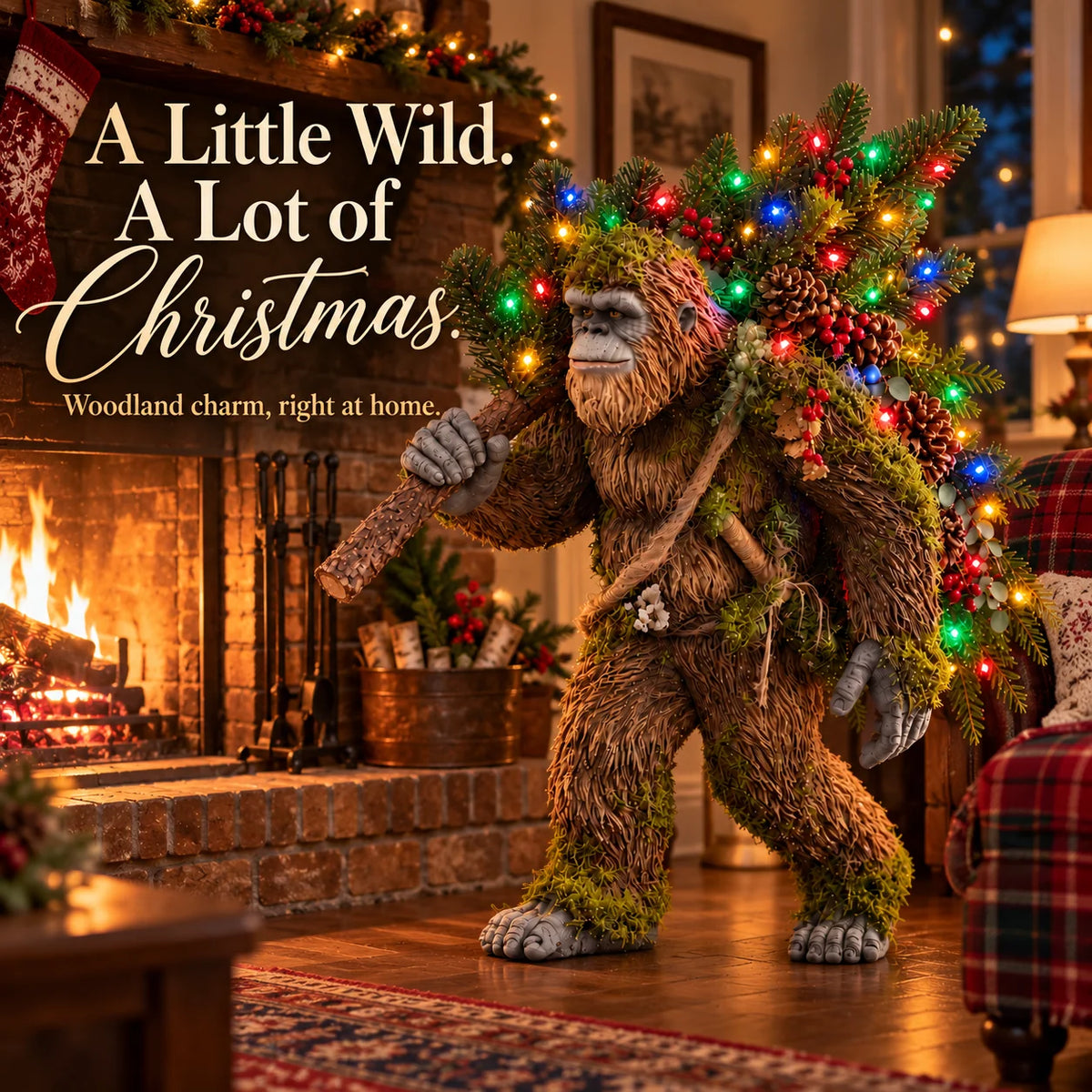 🎄 Woodland Sasquatch – Lighted Christmas Porch Decor
