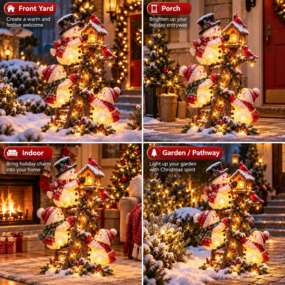 🔥 Last Day 50% Off ☃️ Snowman Birdhouse Ladder Glow™ – Lighted Christmas Porch & Yard Decor
