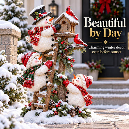 🔥 Last Day 50% Off ☃️ Snowman Birdhouse Ladder Glow™ – Lighted Christmas Porch & Yard Decor