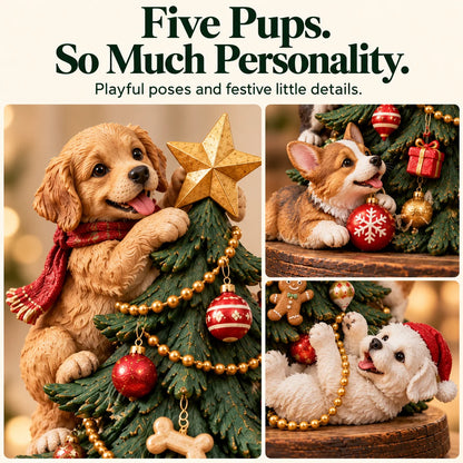 Christmas Puppy Party – Dog Christmas Tree Figurine