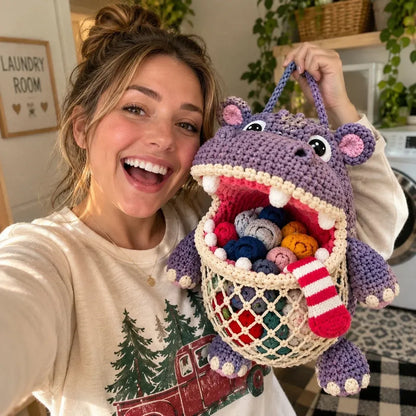 🧶🧦 DIY Crochet Sock-Eating Animal Kit – Funny Hanging Sock Holder & Handmade Gift