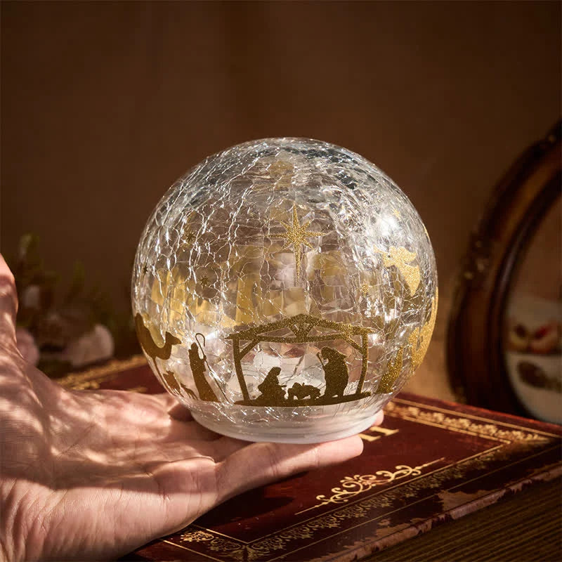 Christianartworkshop Illuminated Nativity Scene Glass Sphere: Symbol of Gentle Heavenly Radiance