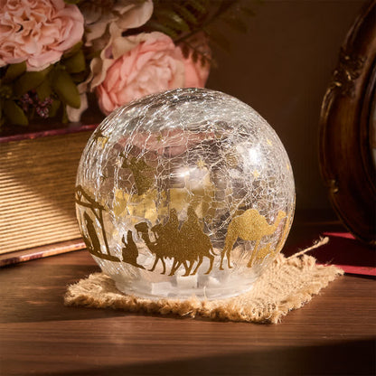 Christianartworkshop Illuminated Nativity Scene Glass Sphere: Symbol of Gentle Heavenly Radiance
