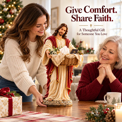 ✝️ Limited-Time Sale | Jesus Offers Comfort™ – Jesus Figurine with Decorative Storage Basket | Meaningful Christian Home Decor & Faith-Inspired Gift 🎁