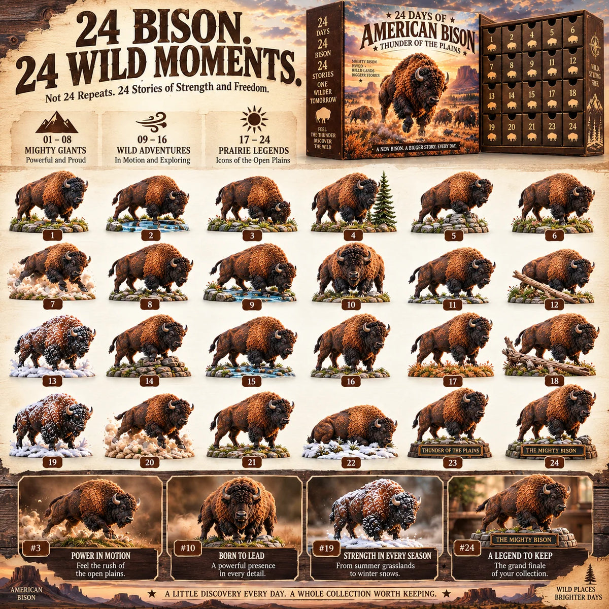 🦬24 Days of Wild American Bison – The Spirit of the Great Plains