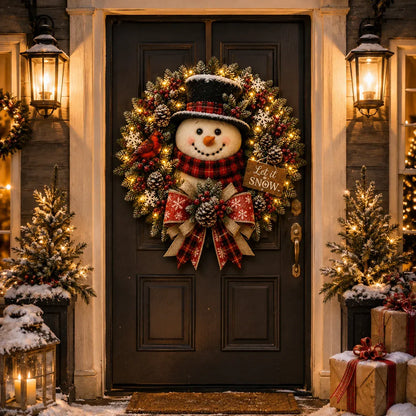 🔥Hot Sale 49% OFF-⛄ Snowman Glow Christmas Wreath