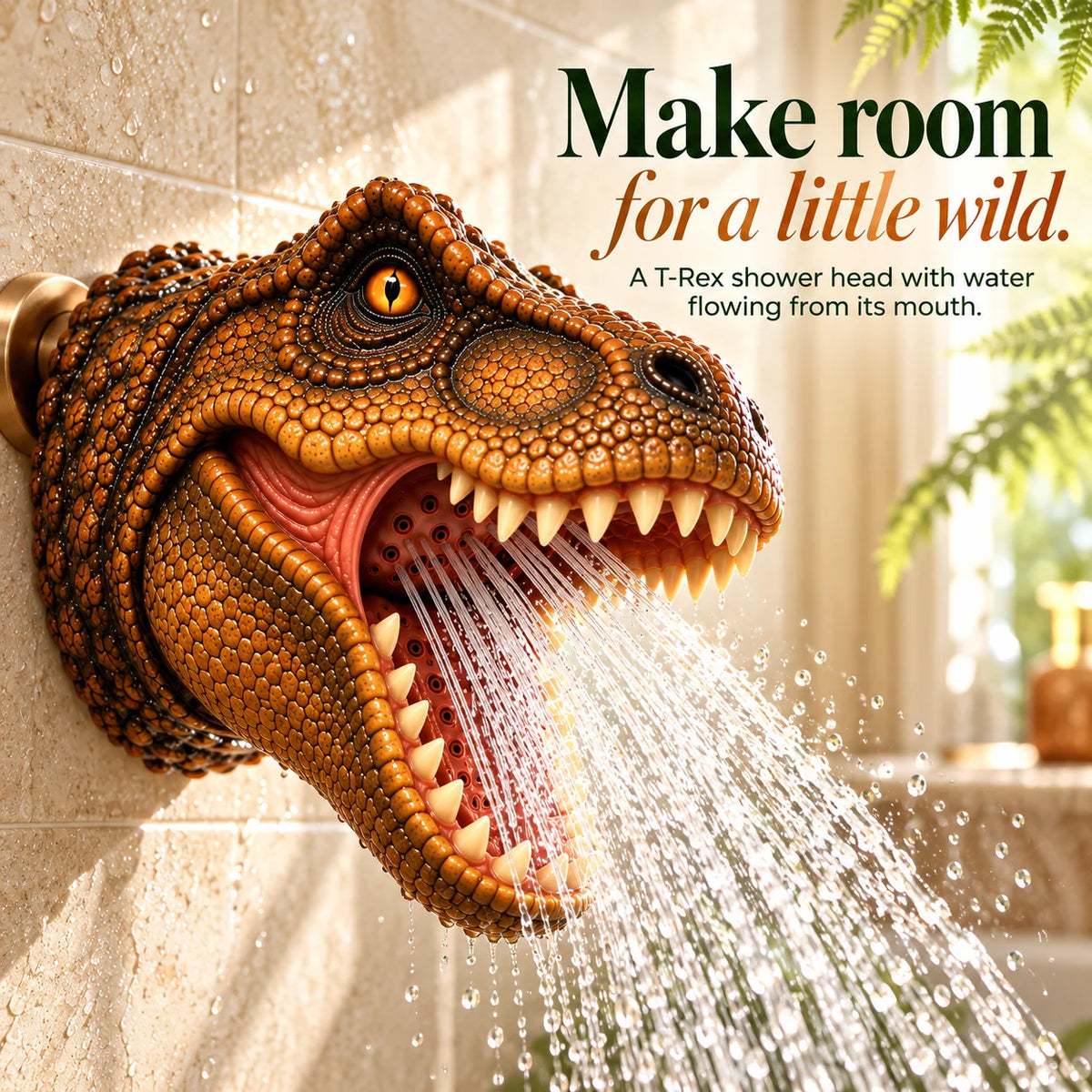 🦖Prehistoric Splash – T-Rex Shower Head