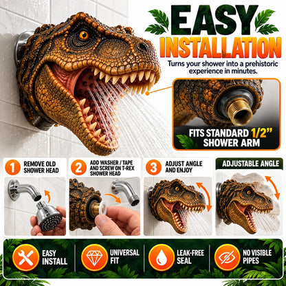 🦖Prehistoric Splash – T-Rex Shower Head