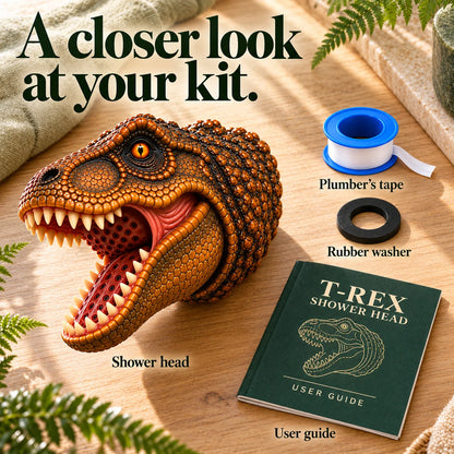 🦖Prehistoric Splash – T-Rex Shower Head
