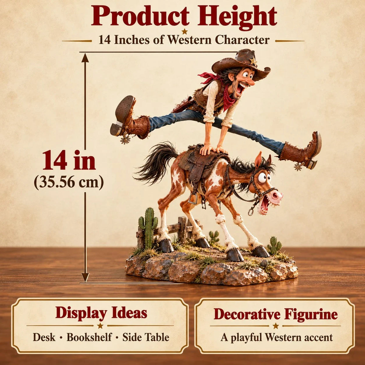 🤠🐴 Hold My Hat! – Funny Cowboy & Horse Figurine | A Gift Full of Western Personality 🎁✨