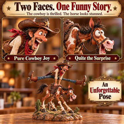 🤠🐴 Hold My Hat! – Funny Cowboy & Horse Figurine | A Gift Full of Western Personality 🎁✨
