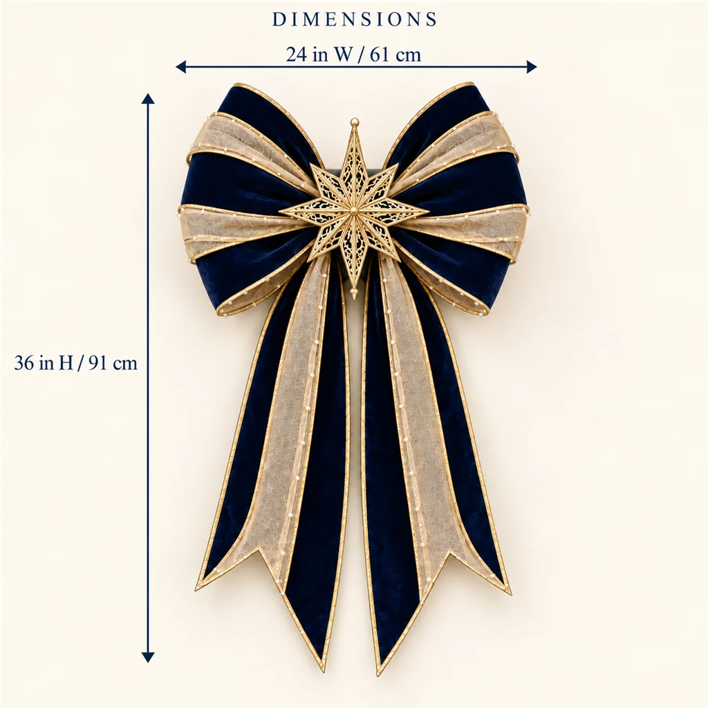 ✨ Oversized Light-Up Christmas Door Bow | 6 Festive Styles