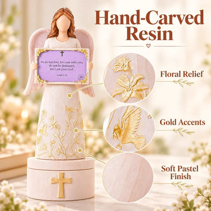 🙏✨ Handcrafted Resin Angel Figurine with Color-Coded Bible Verse Cards & Storage Box 🕊️🎁 (📦 Buy 2, Get Free Shipping)