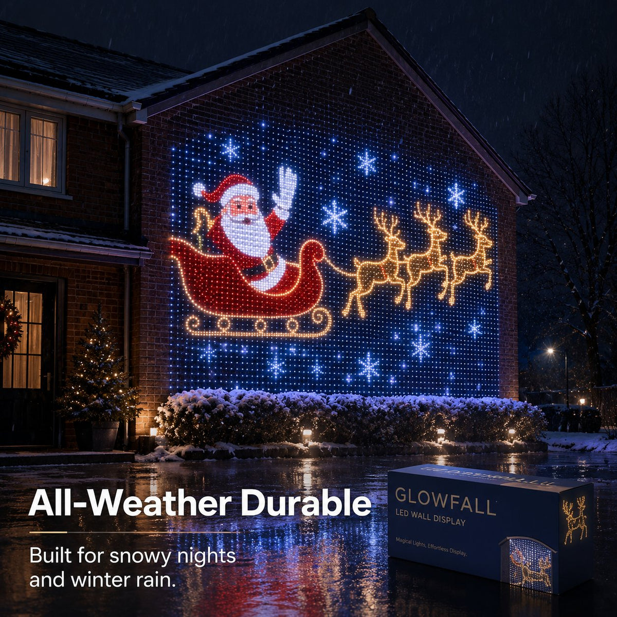 Animated Christmas LED net lighting effects