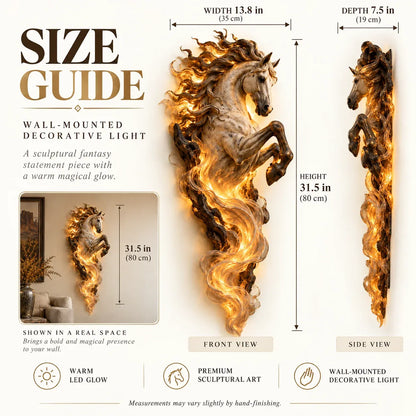 🔥Last Day 49% OFF -🦄 Celestial Flame Unicorn Wall Sconce – A Magical Guardian Awakens on Your Wall