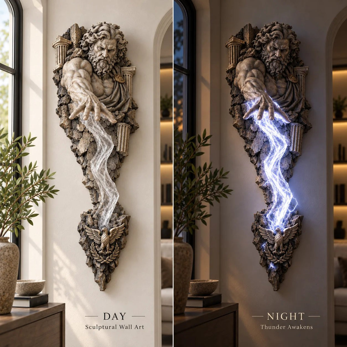 ⚡🌊 Mythological Sculpture Wall Lamp Collection 🏛✨