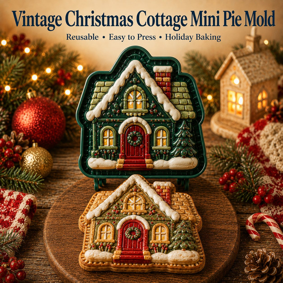 ⏳ 69% OFF – 🎄16pcs-Design Christmas Mini Pie Mold Collection | Reusable Embossed Molds for Shaping Detailed Santa, Snowman, Reindeer, Tree & Holiday Pies 🥧✨