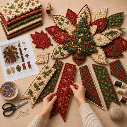 🔥🎄 Christmas Special – 50% OFF 🎁 Festive Quilted Christmas Door Hanging DIY Sewing Kit