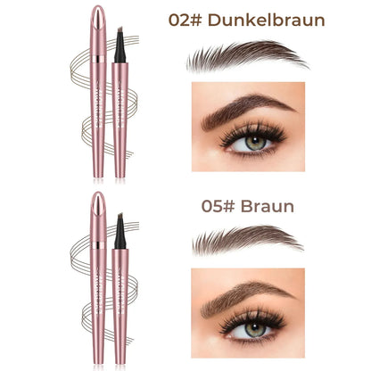 🎁✨Wasserfester Micro-Fork Augenbrauenstift, langanhaltende Brownen-Pen für natürliche, haarähnliche Striche