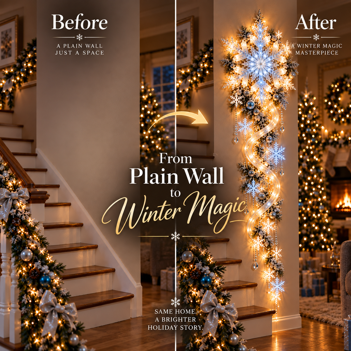 ❄️ Limited-Time Christmas Sale | Giant Snowflake Blizzard Trail™ – Turn Your Home into a Glowing Winter Wonderland 🎄✨