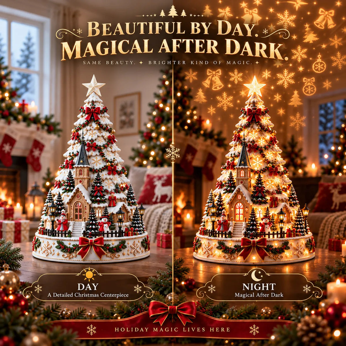 ⭐🏆 60,000+ Sold - 🎄MerryRealm™ Christmas Village Lightscape Tree
