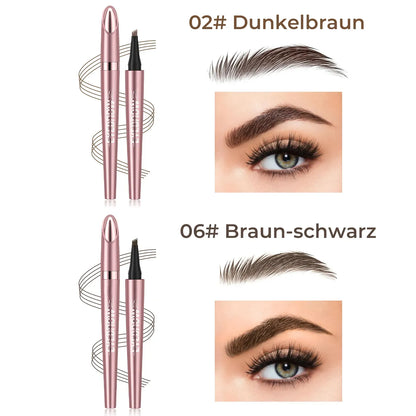 🎁✨Wasserfester Micro-Fork Augenbrauenstift, langanhaltende Brownen-Pen für natürliche, haarähnliche Striche