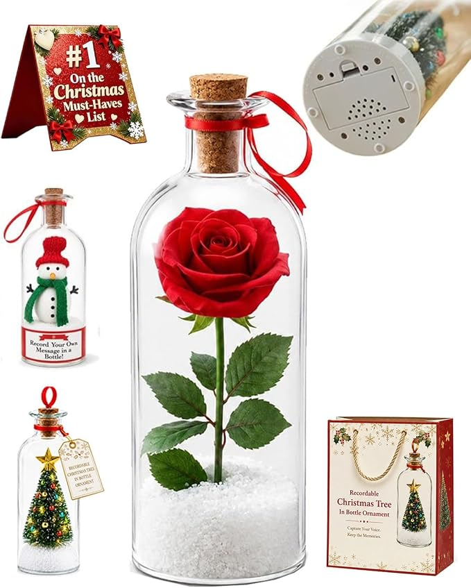 🎄 Christmas Voice Keepsake™ — Recordable Message in a Bottle Ornament