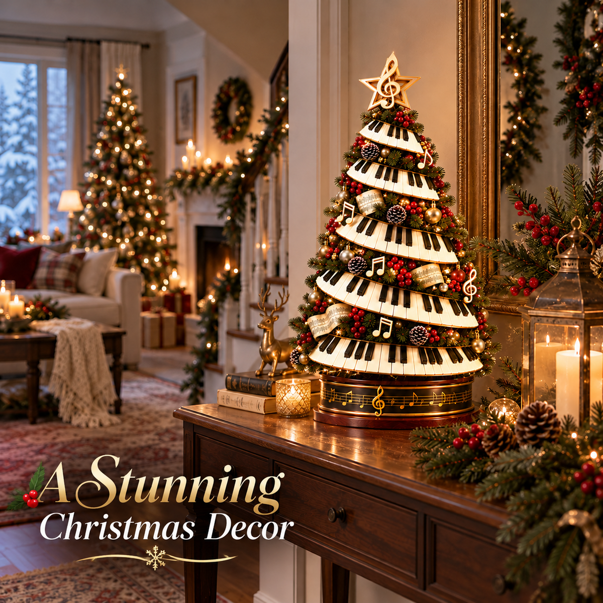 🎹✨ Piano Christmas Tree Light – Lighted Musical Holiday Tree for Piano Lovers