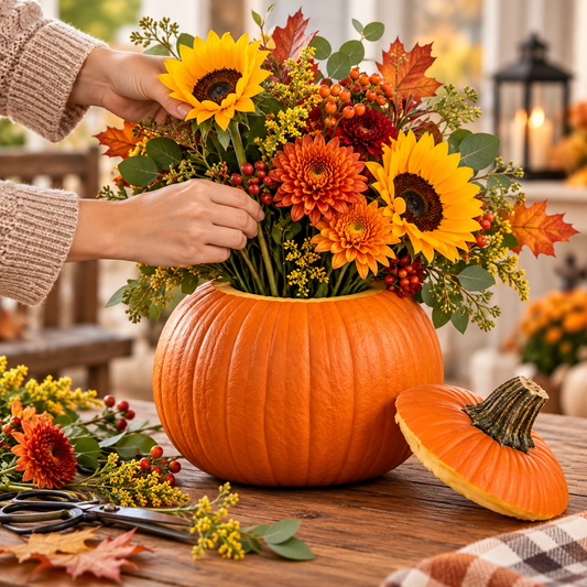 Harvest Bloom Pumpkin™ – 2-in-1 DIY Flower Vase & Fall Centerpiece