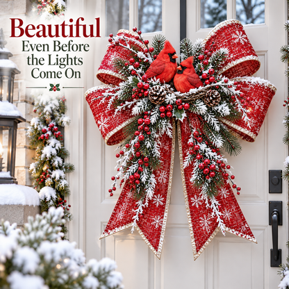 🎀🎄 Christmas Magic Bow Door Hangers – Oversized Light-Up Holiday Bows in 6 Festive Styles