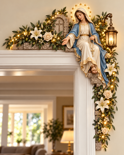 Blessed Mother Doorway Blessing™ – Lighted Marian Doorframe Corner Decor