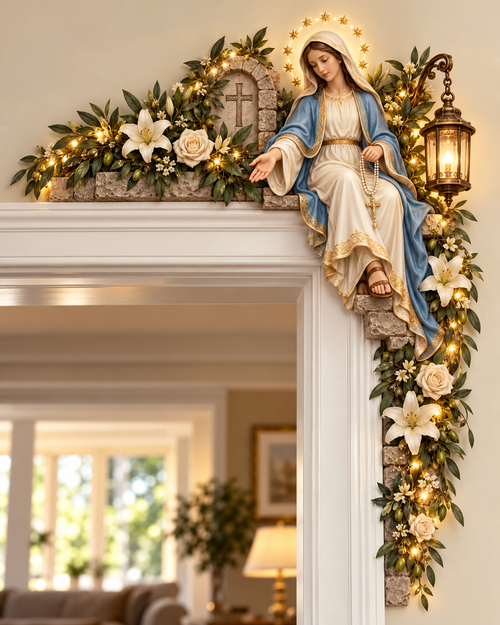 Blessed Mother Doorway Blessing™ – Lighted Marian Doorframe Corner Decor
