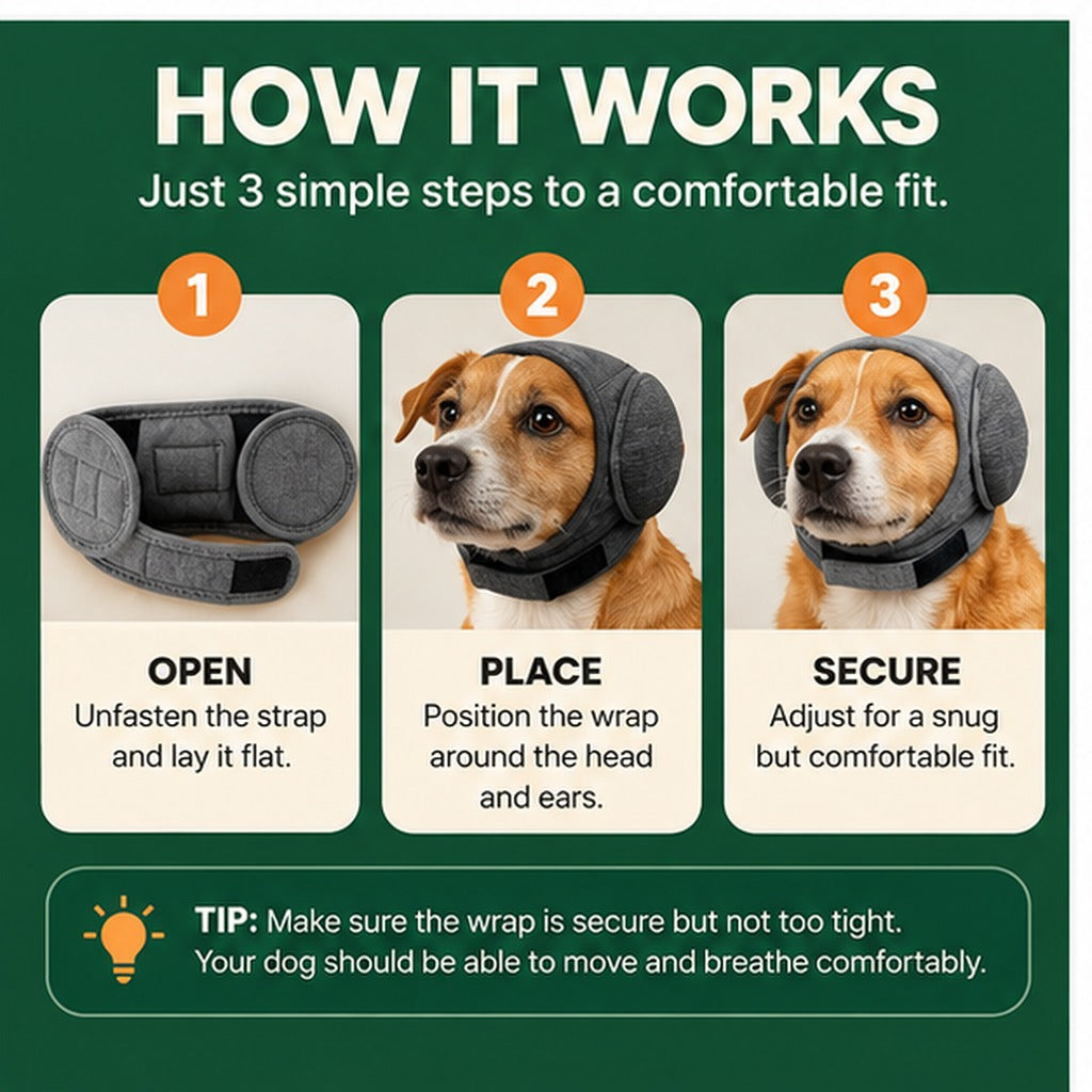 CalmEars™ Dog Noise-Reducing Ear Muffs A Softer Way Through Loud Moments.