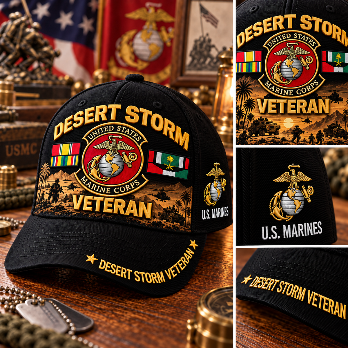 🏆Last Day Promo: 45% OFF! 🏜️Desert Storm Veteran Tribute Cap （1991–2026 -35TH ANNIVERSARY）