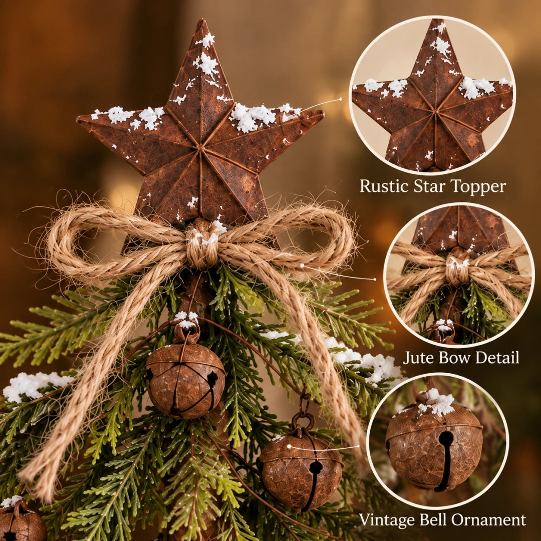 Snow-Kissed Bell & Star Christmas Tree