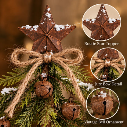 Snow-Kissed Bell & Star Christmas Tree