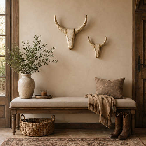 ✨Vintage Distressed Longhorn Wall Sculpture