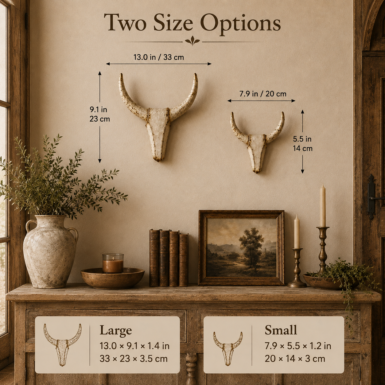 ✨Vintage Distressed Longhorn Wall Sculpture