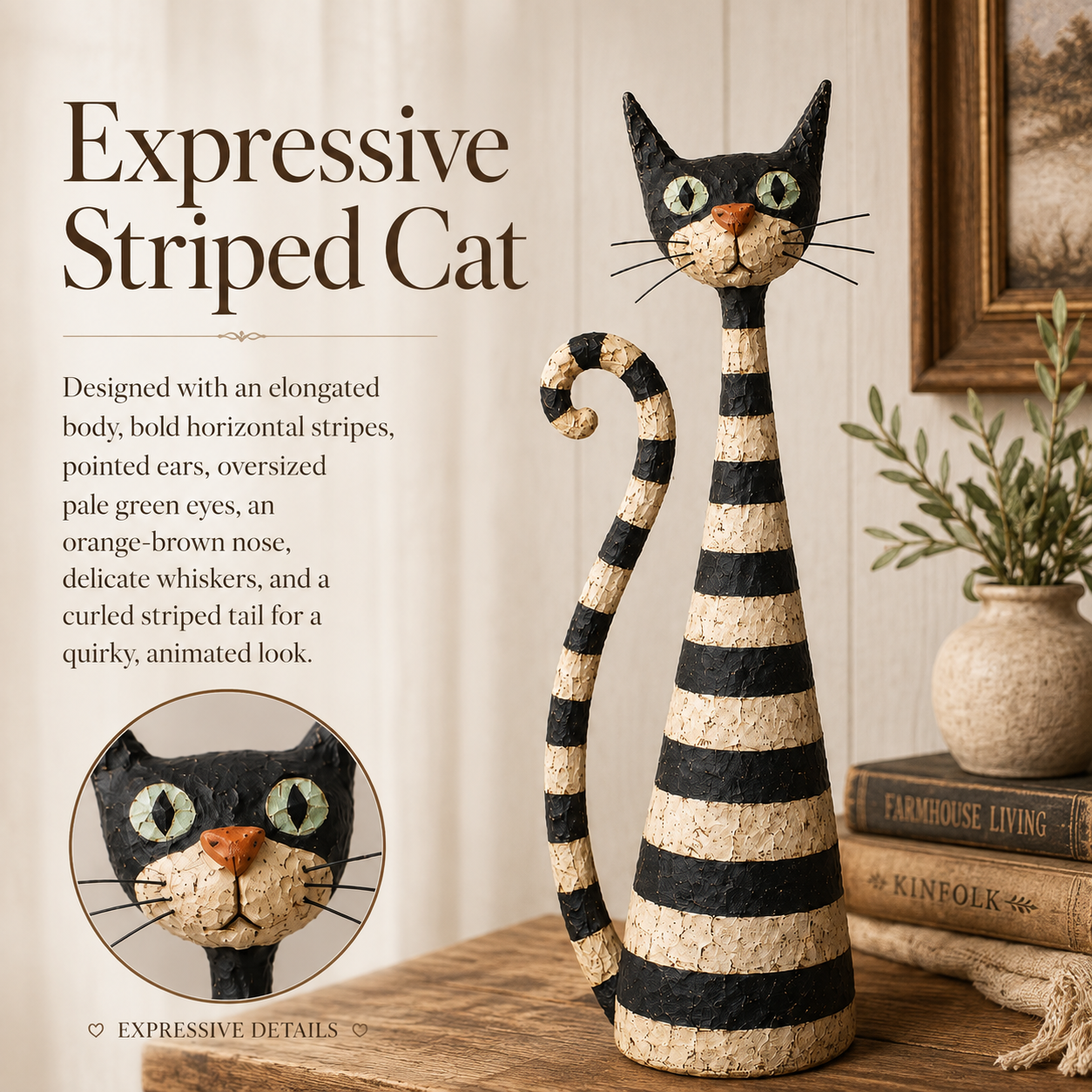 🔥Vintage  Cat & Lady Sculptures