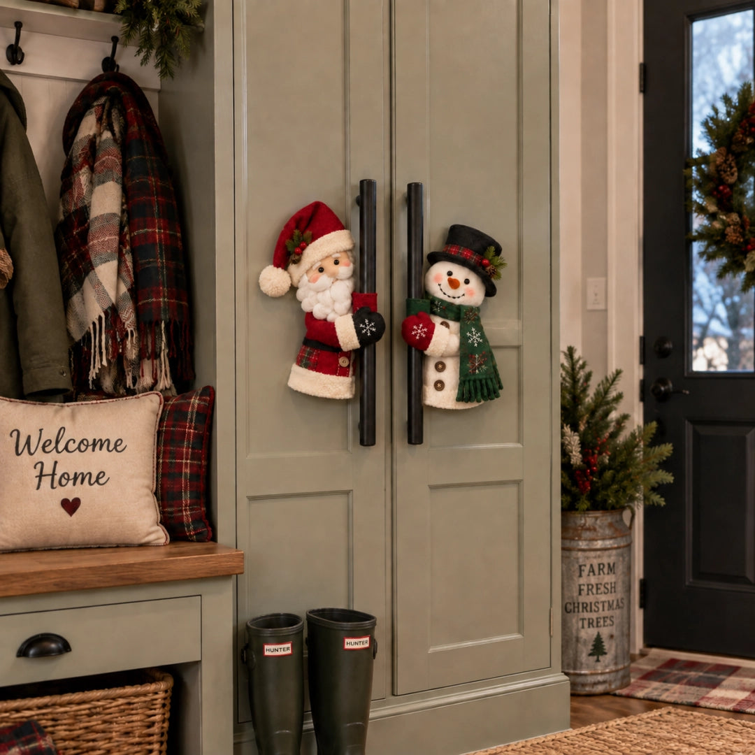 Christmas Santa & Snowman Handle Huggers