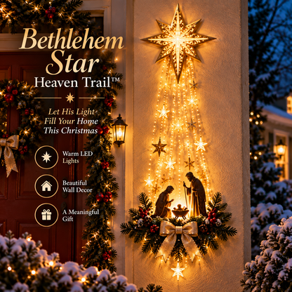 ✨Last Day 49% OFF✝️ Bethlehem Star of Faith™ – Lighted Nativity Wall Decor