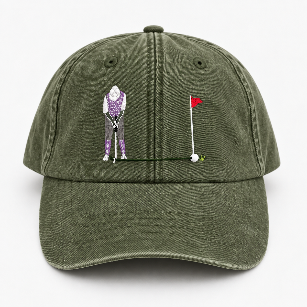 ⛳ Putt It In! Interactive Golf Cap – Vintage Washed Moving Ball Hat