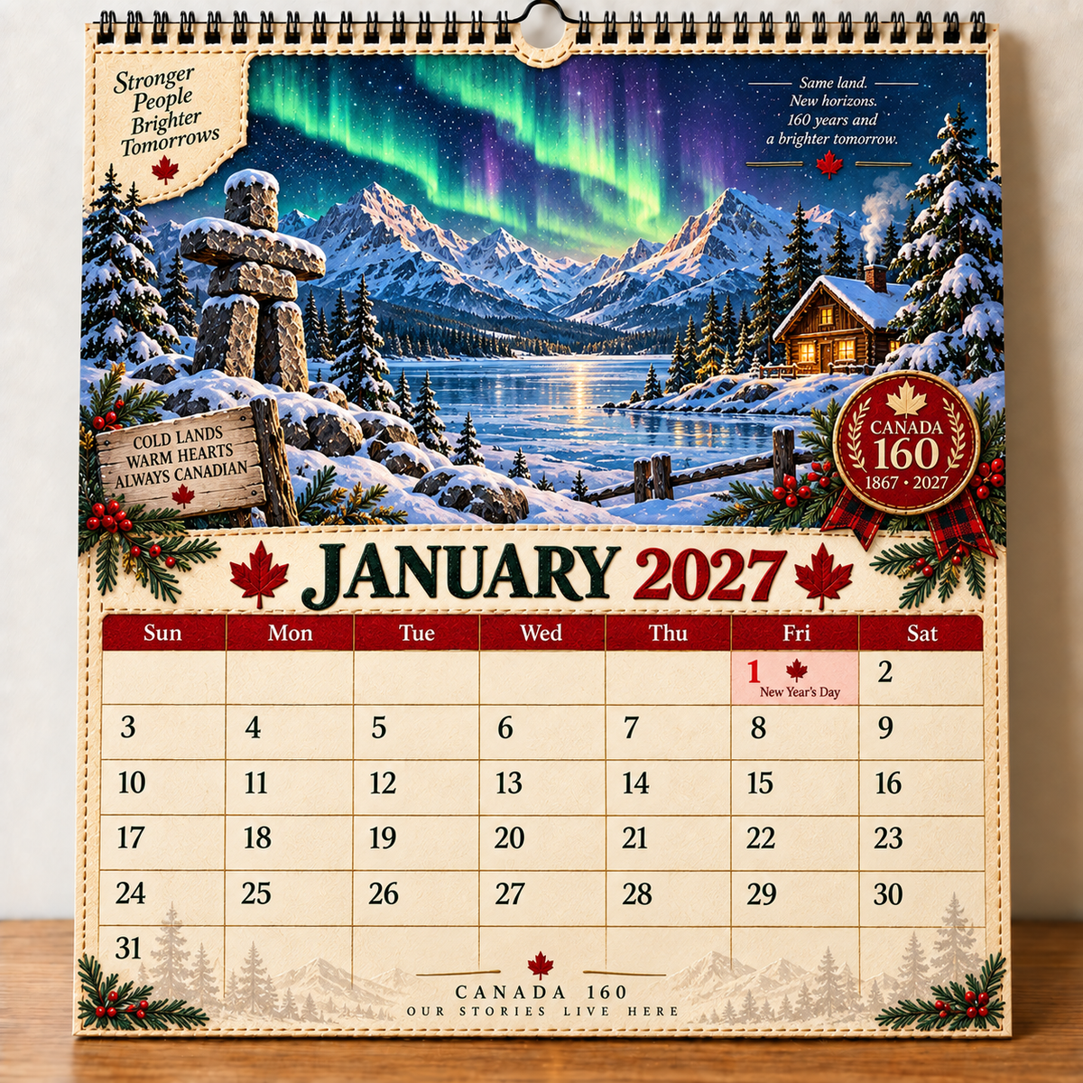 🇨🇦🍁 2027 Canada 160th Anniversary Wall Calendar 🍁🇨🇦