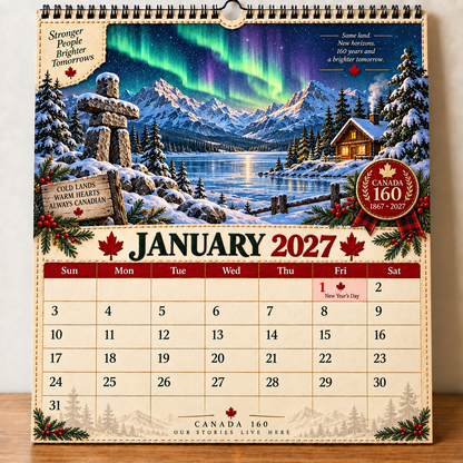 🇨🇦🍁 2027 Canada 160th Anniversary Wall Calendar 🍁🇨🇦