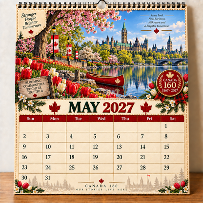 🇨🇦🍁 2027 Canada 160th Anniversary Wall Calendar 🍁🇨🇦