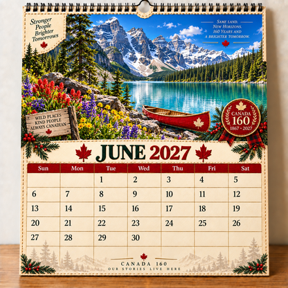 🇨🇦🍁 2027 Canada 160th Anniversary Wall Calendar 🍁🇨🇦